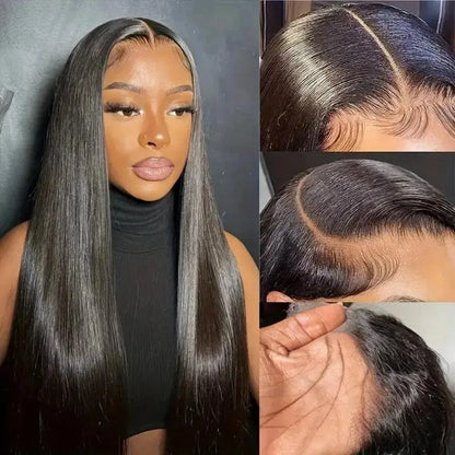 ✨ Luxury HD Transparent Bone Straight Lace Frontal Wig – Glueless, 200% Density, Wear & Go! ✨