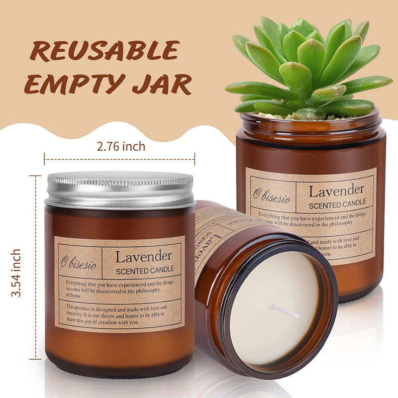 Autumn Luxe Aromatherapy Candle – Hand-Poured Soy in Coffee, Lemon, Wood & Lavender Scents