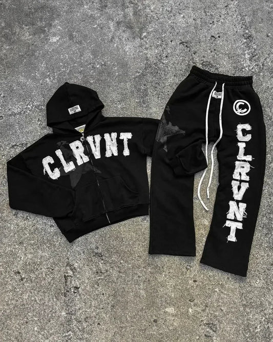 Y2K Oversized Hoodie – Embroidered Zipper Sweatshirt with Gothic Harajuku Vibes