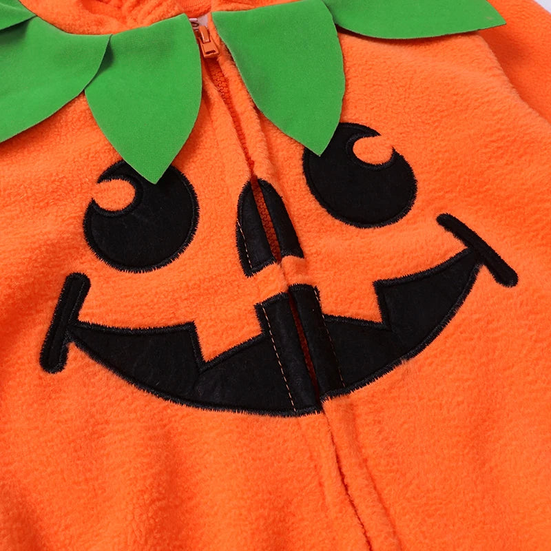 2025 Infant Baby Halloween Costume Pumpkin Outfits Hooded Romper Footed Pants Leggings for Newborn Girl Boys Cosplay Clothes Set