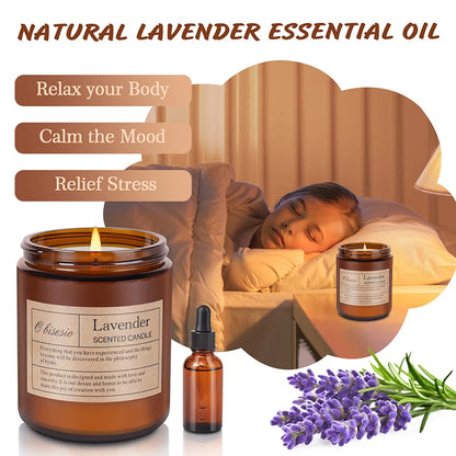 Autumn Luxe Aromatherapy Candle – Hand-Poured Soy in Coffee, Lemon, Wood & Lavender Scents