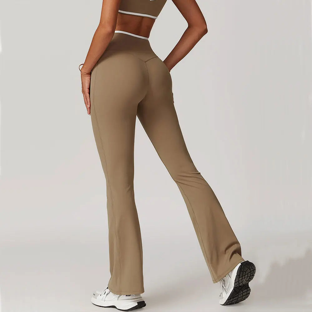 Lift & Shape Bell-Bottom Yoga Leggings | High-Waist Push-Up Fitness Pants for Women