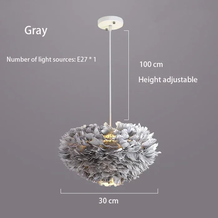 Autumn Aura Feather Chandelier – Nordic Pinecone Glow for Cozy Bedrooms & Chic Dining Spaces