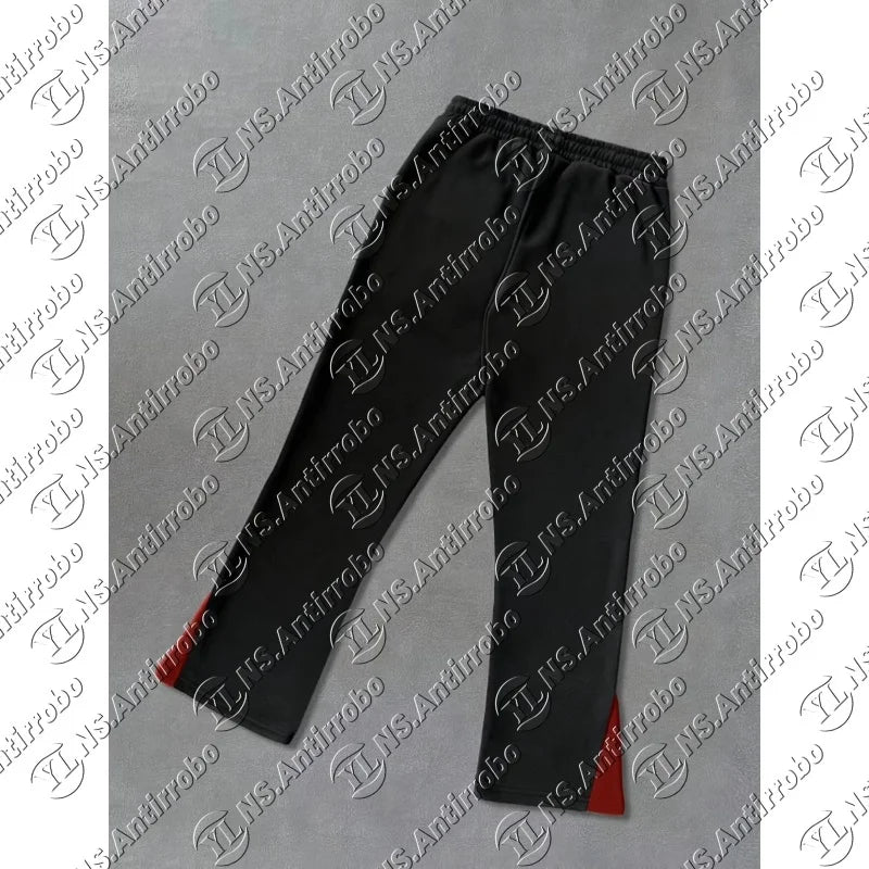 Y2K Flame Streetwear Joggers – “Rich Spirit” Graphic Sweatpants for Men & Women
