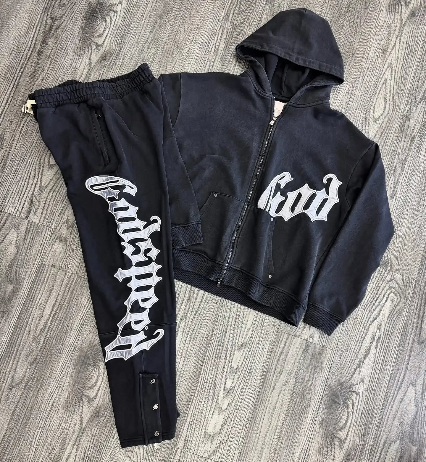 Harajuku Hip Hop Letter Embroidery High Quality Sportswear Set Y2k Zipper Hoodie Sweatpants 2-piece Set Tracksuit Jogger Suit