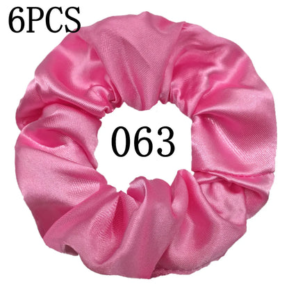 6-Pack Luxury Satin Scrunchies — Soft Silk-Like Hair Ties for Everyday Beauty & Self-Care