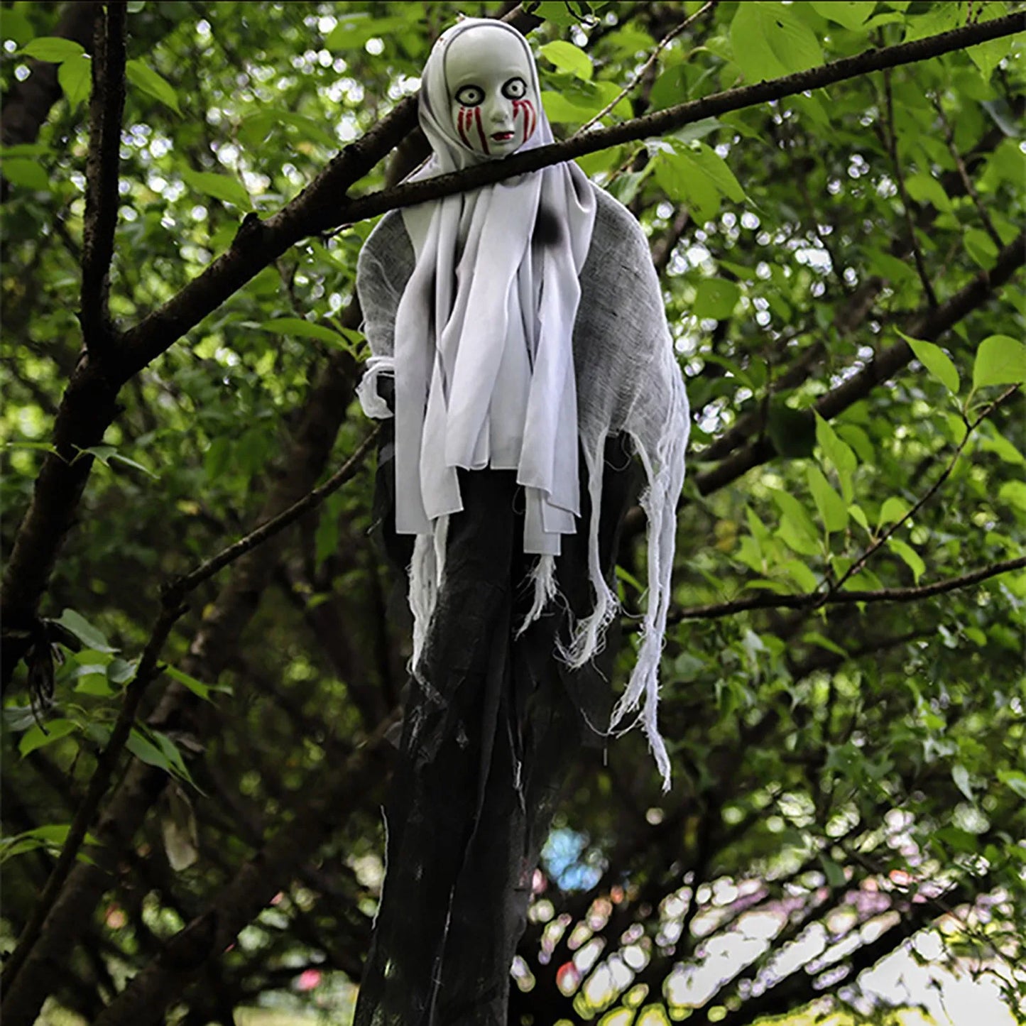 Halloween Hooded Female Skeleton Haunted House Hanging Ornament Halloween Scene Layout Decorations Festival Decorative Supplies