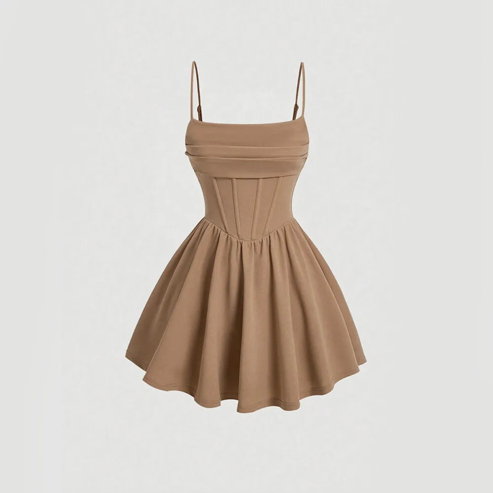 🔥 Mia MusenMini Dress – Flirty Square Neck A-Line Dress for Date Nights & Parties 🔥