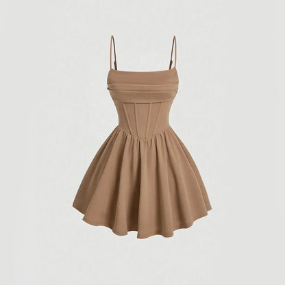 🔥 Mia MusenMini Dress – Flirty Square Neck A-Line Dress for Date Nights & Parties 🔥