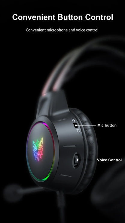 ONIKUMA X15 Pro RGB Gaming Headset – Surround Sound, Mic, & LED Lights for Immersive Play