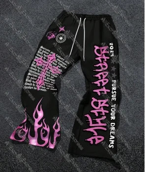 Y2K Anime Graffiti Streetwear Pants – High Waist Loose Fit Harajuku Cargo Joggers