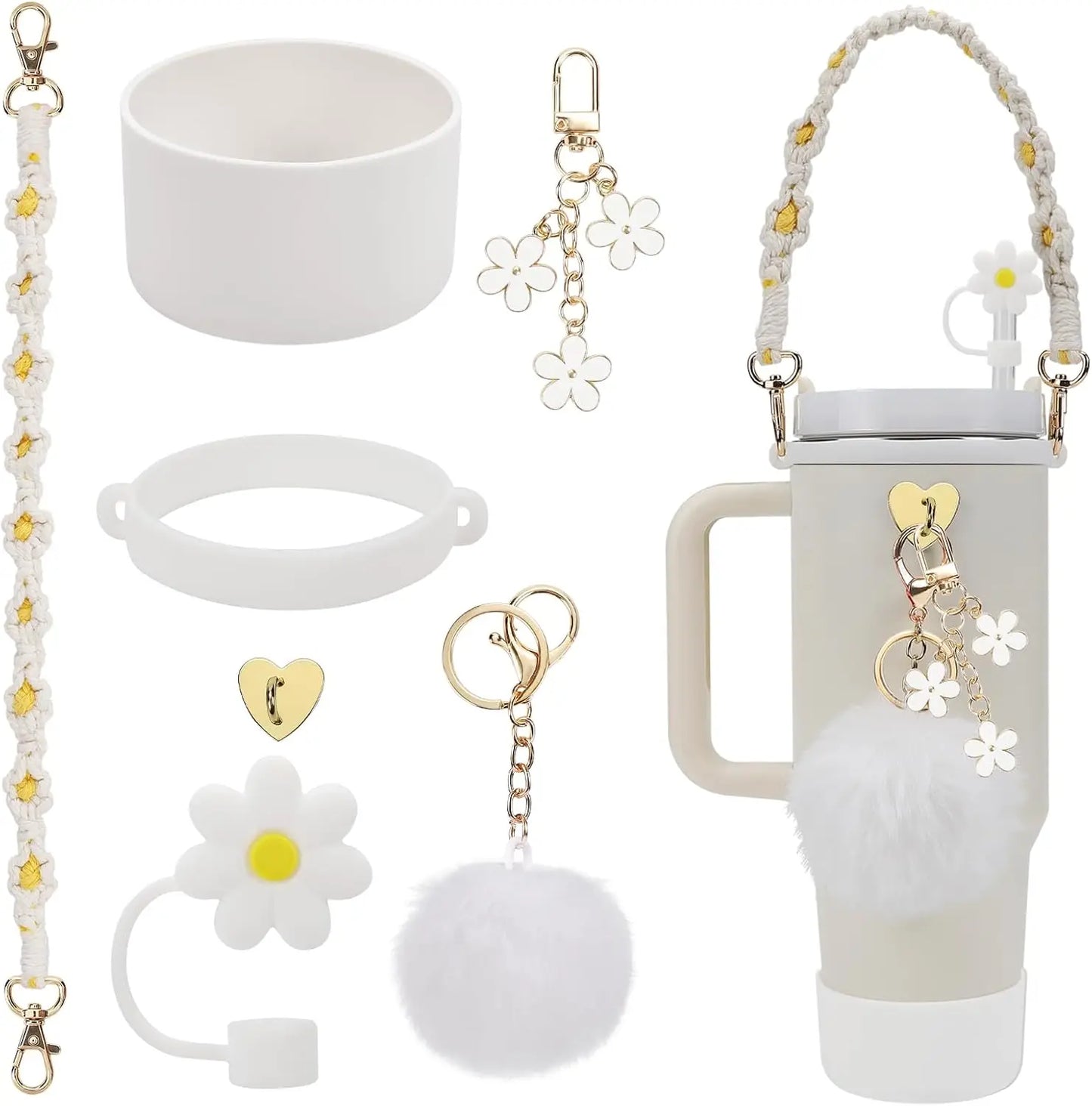 ✨ Ultimate Stanley Cup Accessory Kit – Handle Strap, Protective Boot & Cute Charms for 40oz Tumblers! ✨