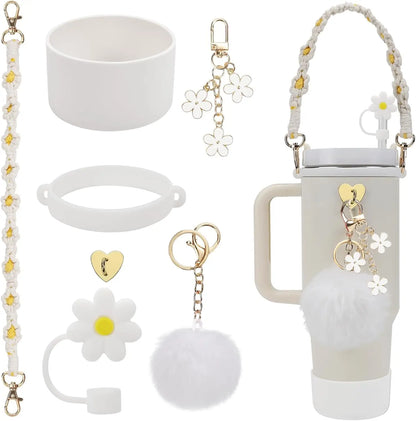 ✨ Ultimate Stanley Cup Accessory Kit – Handle Strap, Protective Boot & Cute Charms for 40oz Tumblers! ✨