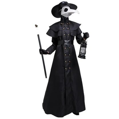 ✨ Medieval Plague Doctor Halloween Costume – Hooded Robe & Mask Cosplay Outfit for Men & Women