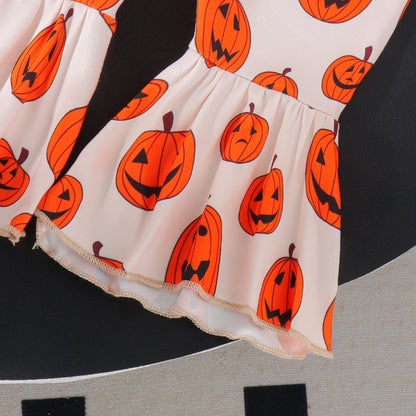 Little Pumpkin 3-Piece Baby Outfit – Long Sleeve Top, Pumpkin Pants & Bow Headband | Fall & Halloween Baby Set