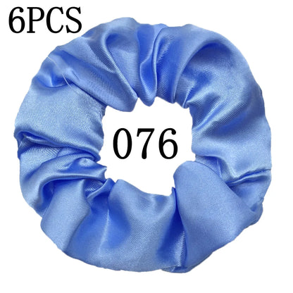 6-Pack Luxury Satin Scrunchies — Soft Silk-Like Hair Ties for Everyday Beauty & Self-Care