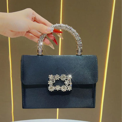 Luxe Crystal Handle Mini Bag – Elegant Statement Handbag