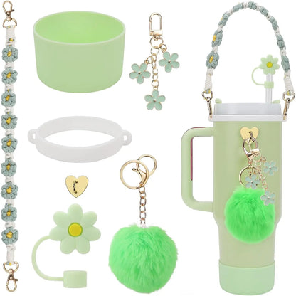 ✨ Ultimate Stanley Cup Accessory Kit – Handle Strap, Protective Boot & Cute Charms for 40oz Tumblers! ✨