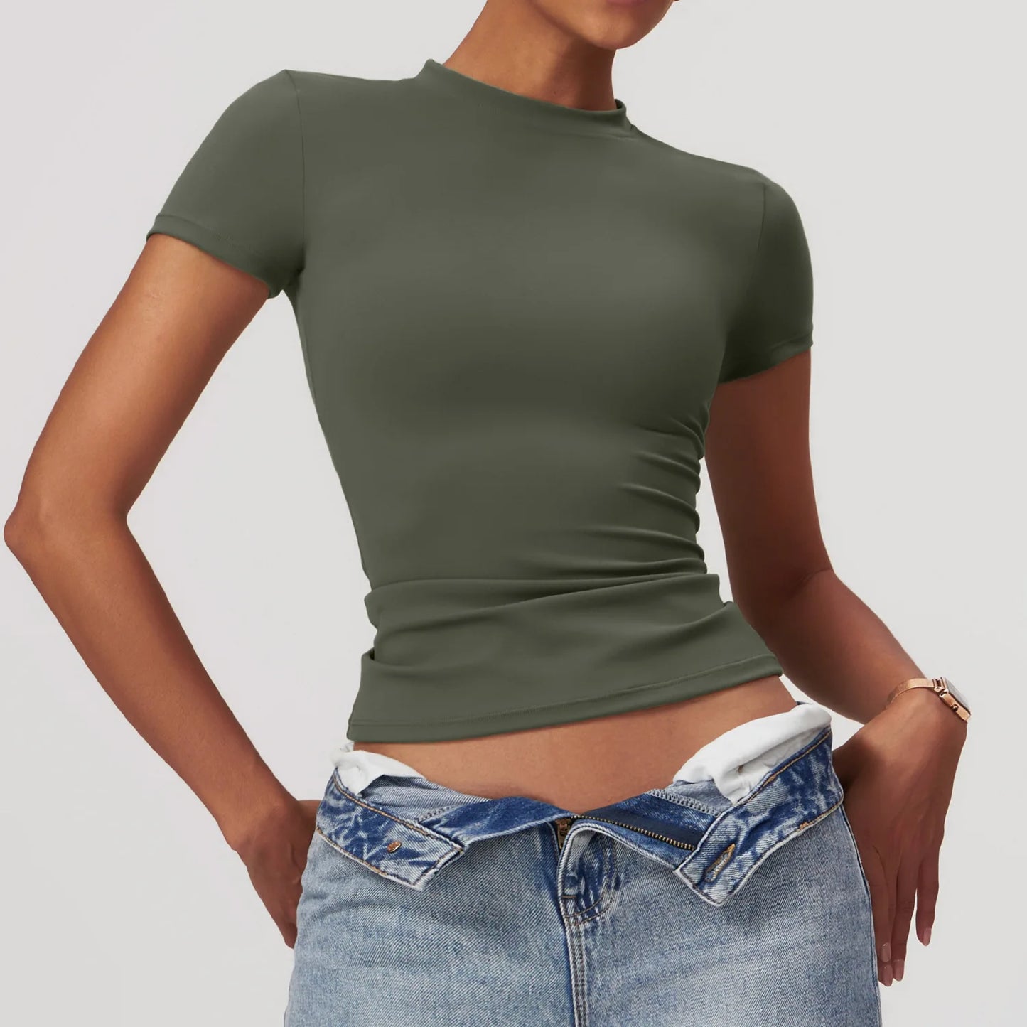 Women’s Activewear Slim Fit T-Shirt – Breathable & Stretchy for Running, Gym, and Yoga
