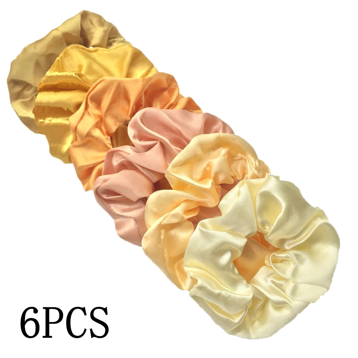 6-Pack Luxury Satin Scrunchies — Soft Silk-Like Hair Ties for Everyday Beauty & Self-Care