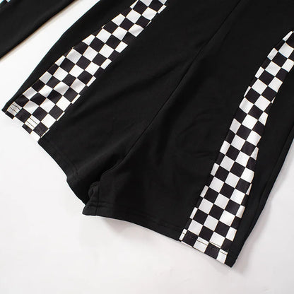 Redline Y2K Moto Jumpsuit – Zip-Up Bodycon Long Sleeve Romper