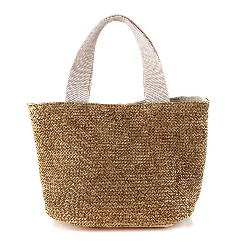 Coastal Woven Tote Bag – Summer Straw Shoulder Bag