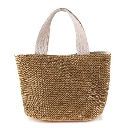 Coastal Woven Tote Bag – Summer Straw Shoulder Bag