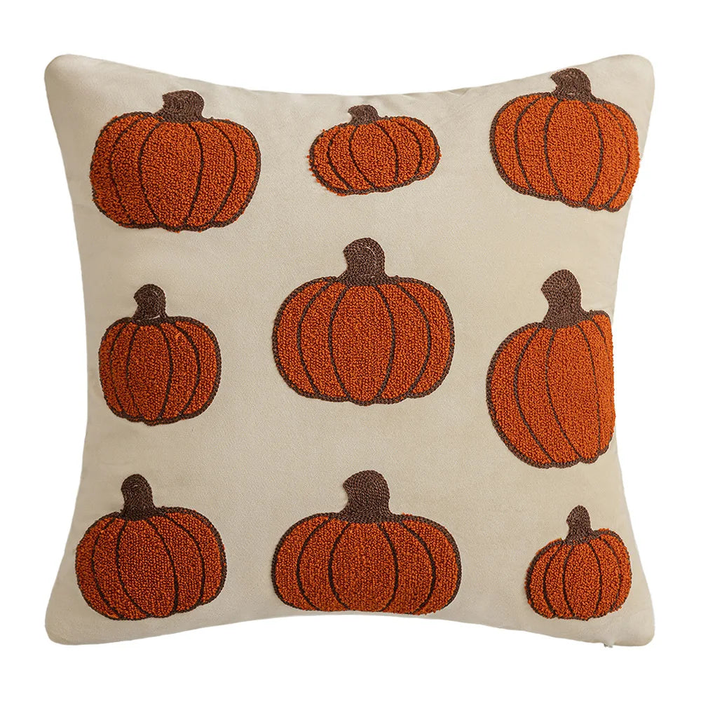 Cozy Luxe Fall Pillow Covers – Velvet Pumpkins, Autumn Embroidery & Seasonal Home Décor