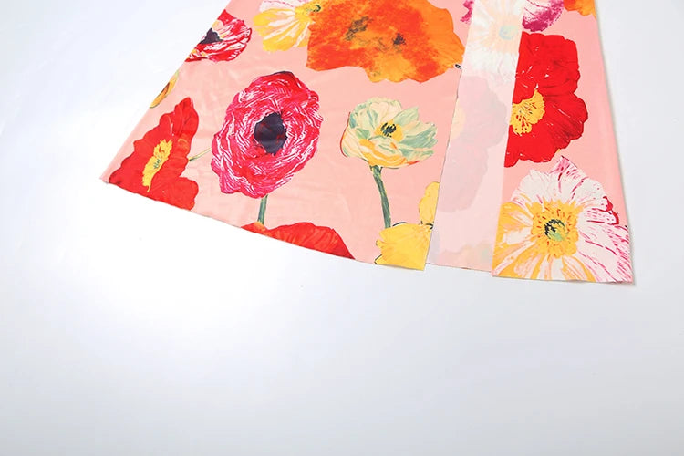 Tropical Bloom Halter Skirt Set