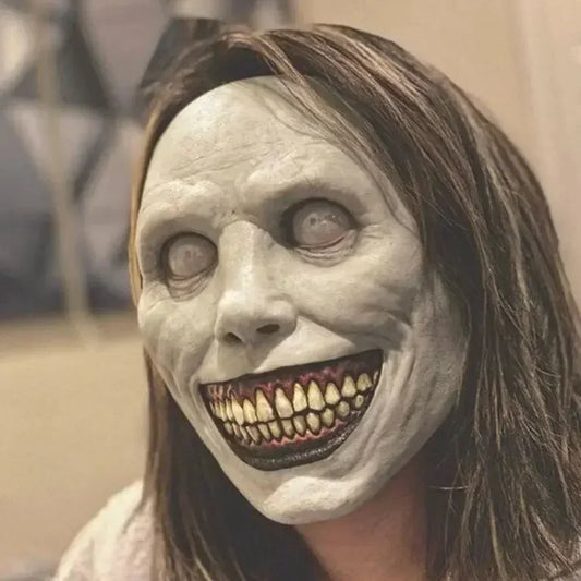 Smiling Demon Horror Mask – Ultra-Realistic Scary Halloween Cosplay Mask for Parties & Pranks