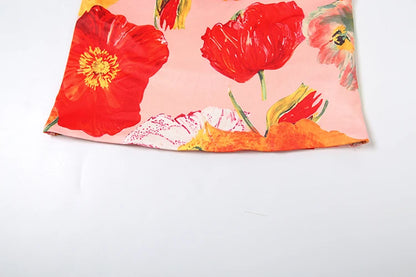 Tropical Bloom Halter Skirt Set