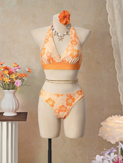 The Positano Bloom Set – Floral 3-Piece Swim Collection