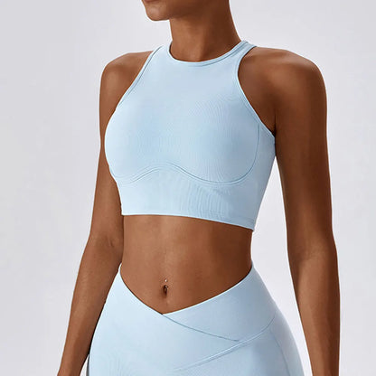 Sculpt & Slay Push-Up Sports Bra – Shockproof Support for Workout & Yoga