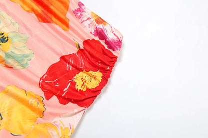 Tropical Bloom Halter Skirt Set