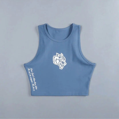 Bold Wolf Head Women's Workout Tank – Quick-Dry, Slim Fit Sleeveless Top