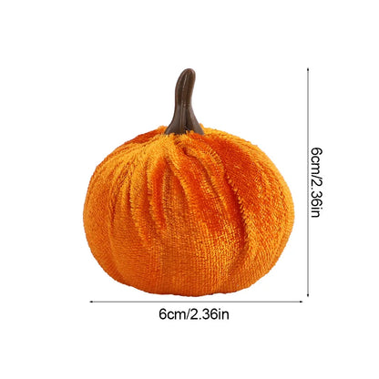 Cozy Flannel Pumpkin Set – 8/12pcs Soft Fabric Fall Decor for Autumn, Thanksgiving & Halloween Tables