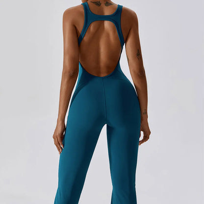 PowerFit Women's 1-Piece Workout Bodysuit - Stretch Push-Up Gym & Yoga Romper