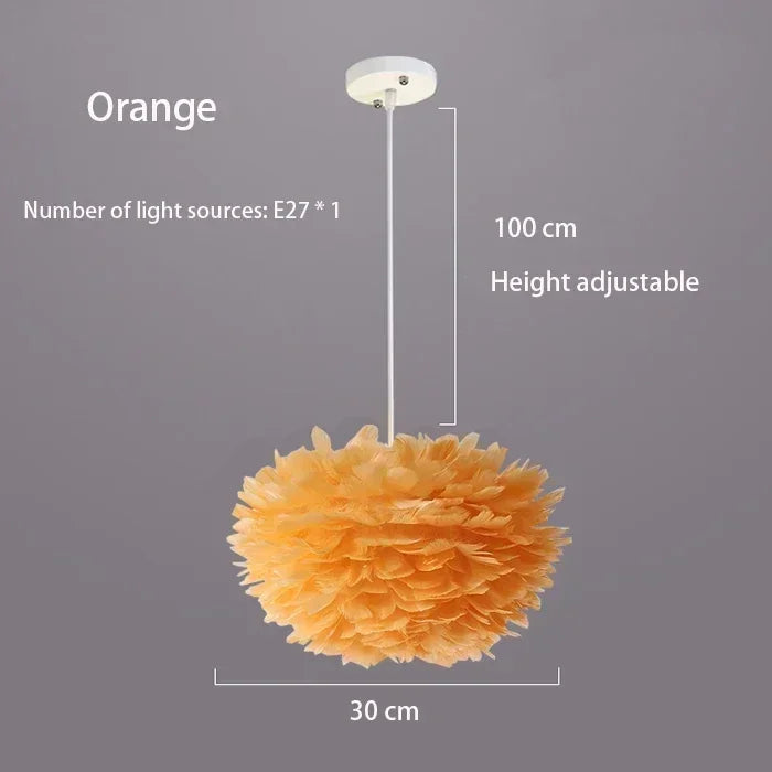 Autumn Aura Feather Chandelier – Nordic Pinecone Glow for Cozy Bedrooms & Chic Dining Spaces