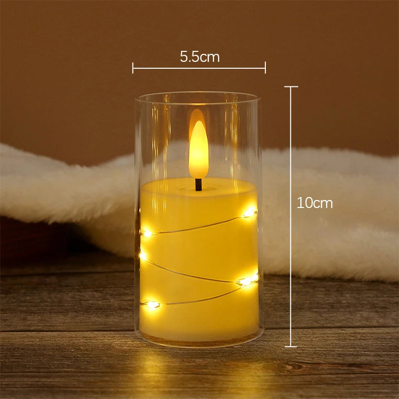 Autumn Glow Flameless LED Candle Set – Star String Lights for Cozy Fall Nights & Festive Décor
