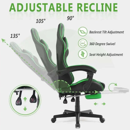 🔥 EliteX™ Ergonomic Gaming & Office Chair – Racing Style with Headrest & Lumbar Support