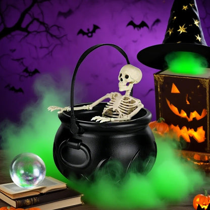Halloween WitchCauldron with LED Light & Fog Mist Maker Skeleton Decor for Spooky Hocus Pocus Party, Home, Halloween Party