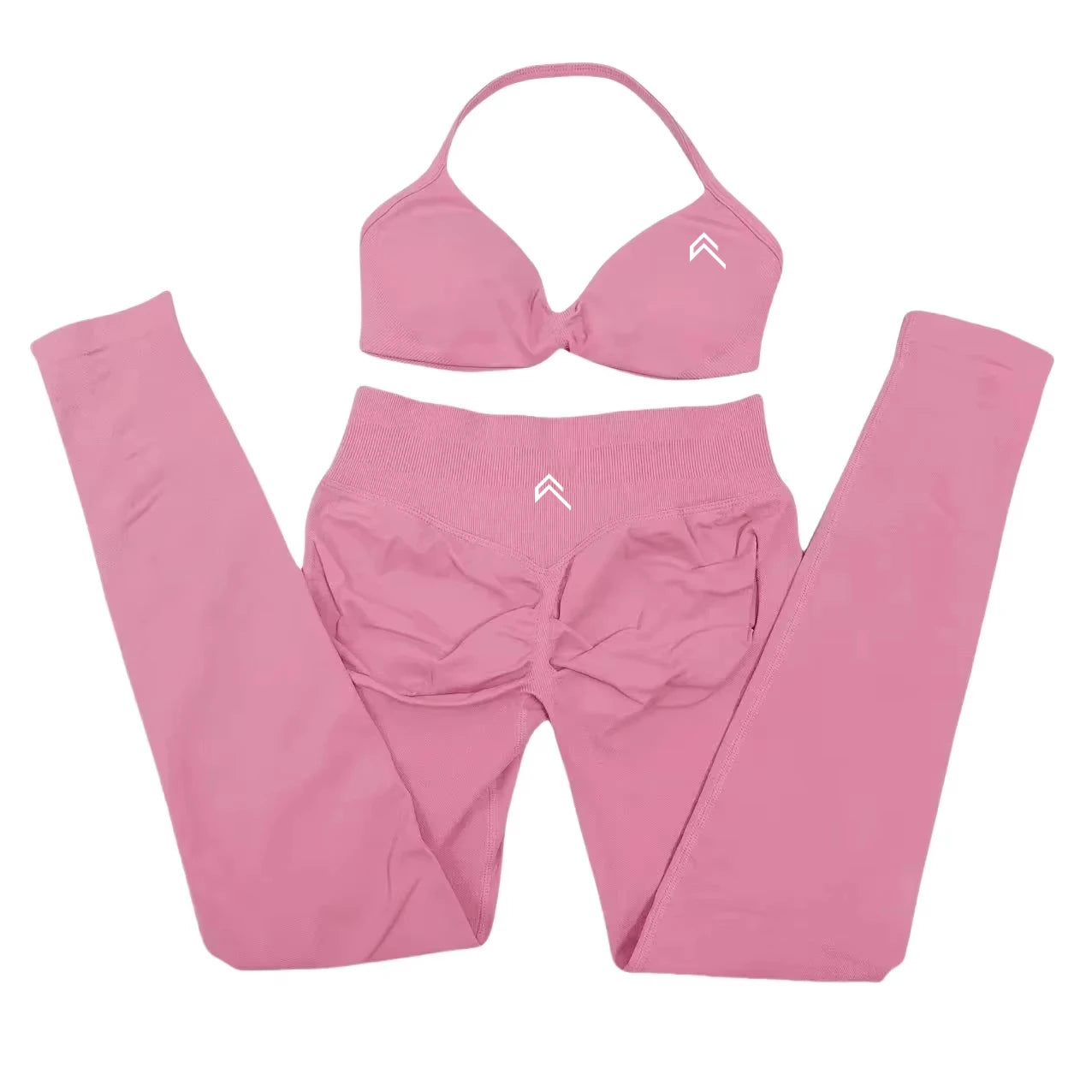 EmpowerFit™ 2-Piece Seamless Yoga Set – Supportive Cross-Back Sports Bra & High-Waist Hip-Lift Shorts