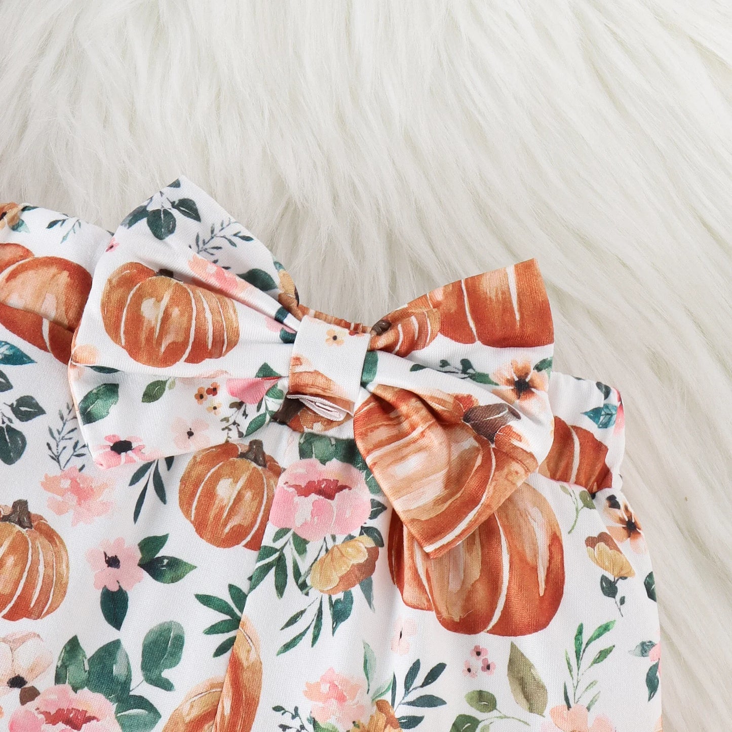 Little Pumpkin 3-Piece Baby Outfit – Long Sleeve Top, Pumpkin Pants & Bow Headband | Fall & Halloween Baby Set