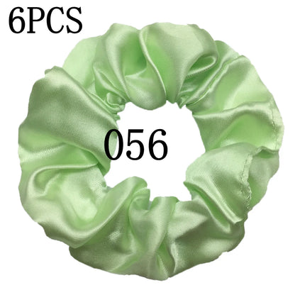 6-Pack Luxury Satin Scrunchies — Soft Silk-Like Hair Ties for Everyday Beauty & Self-Care