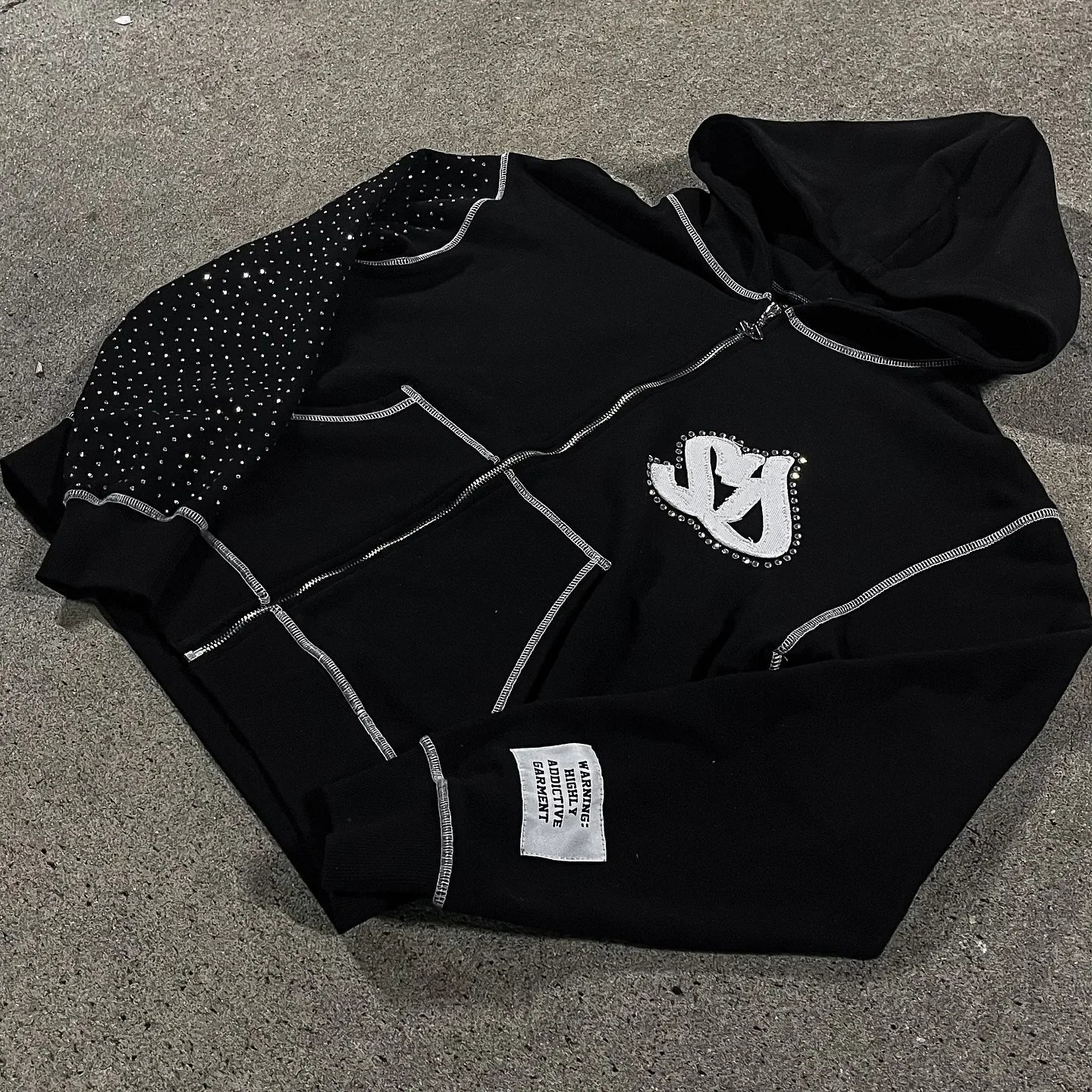 Bling Bills Graffiti Patchwork Hoodie