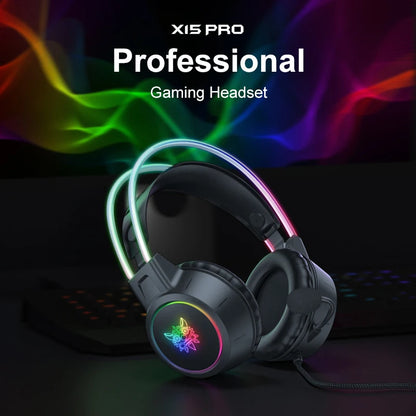 🎧 GalaxyGlow RGB Gaming Headset – LED Mic Headphones for PS5, Xbox, PC