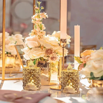 Golden Glow Crystal LED Candle Set – 3pcs Flameless & Elegant Autumn Décor Lights