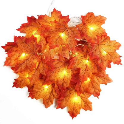 3M Christmas Decoration Artificial Maple Leaf Leaves LED Light String Lantern Garland Home Party DIY Deco Halloween New Yea