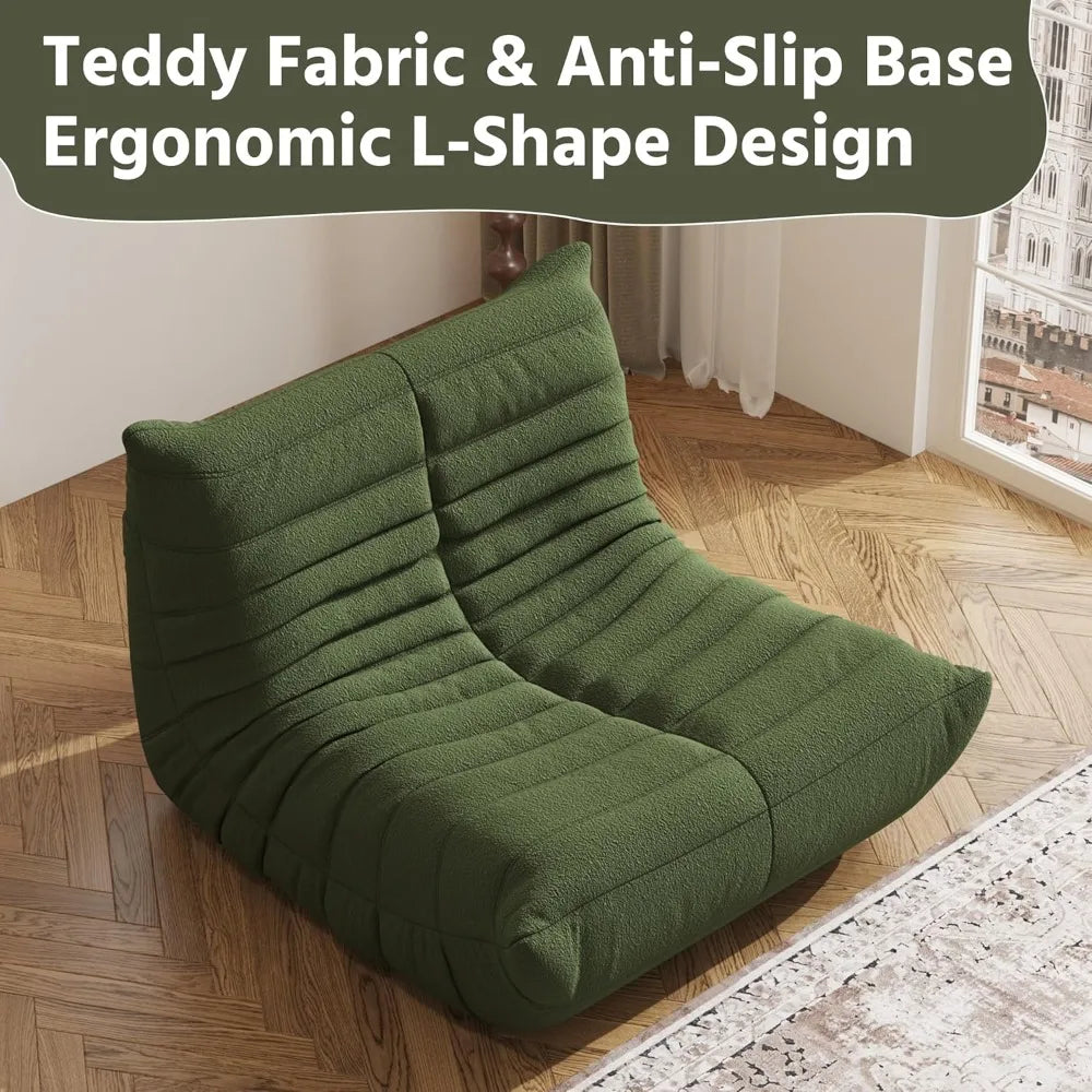 Bean Bag Chair, Fireside Chair, Large Bean Bag Chair for Adults, Bean Bag Chairs for Teens with High-Resilience Foam, Non-Slip