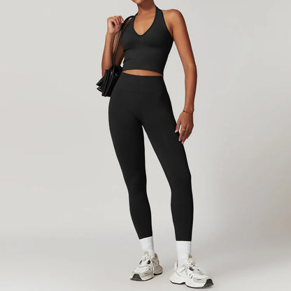 Seamless Confidence: 2-Piece Yoga & Fitness Set for Women - Sports Bra & Leggings